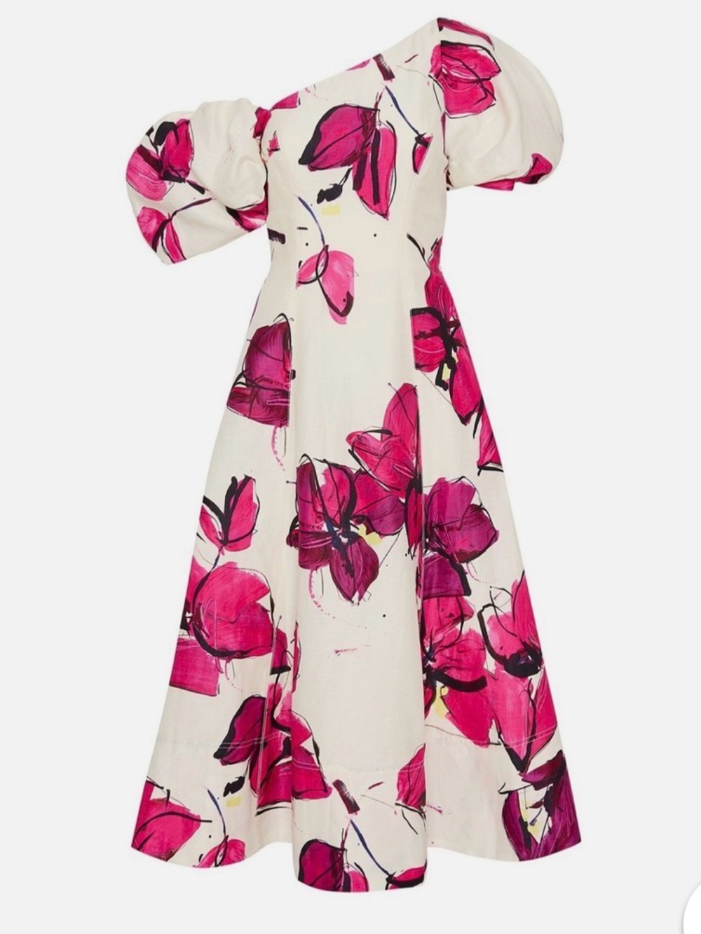 Aje Arista Tulip Puff Sleeve Midi